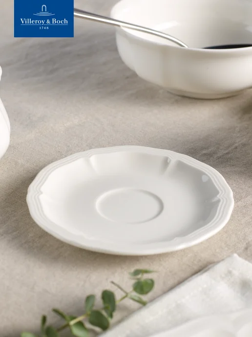 Villeroy & Boch Блюдце фарфоровое 12 см, Manoir, Премиум-Фарфор, белый