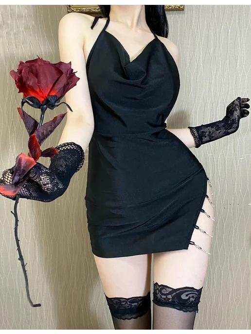 LuvexLove Эротическое платье костюм для взрослых 18+, черный, фото 5