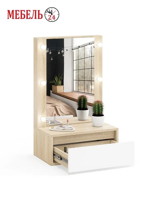 Мебель 24 Настенный туалетный столик РВК СКН с подсветкой, белый, фото 5