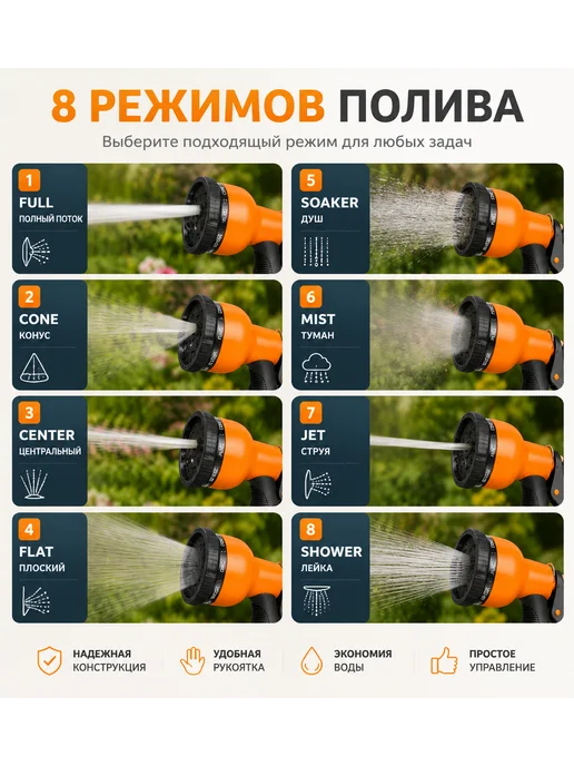 Аманимаркет Пистолет поливочный для шланга, черный, фото 2