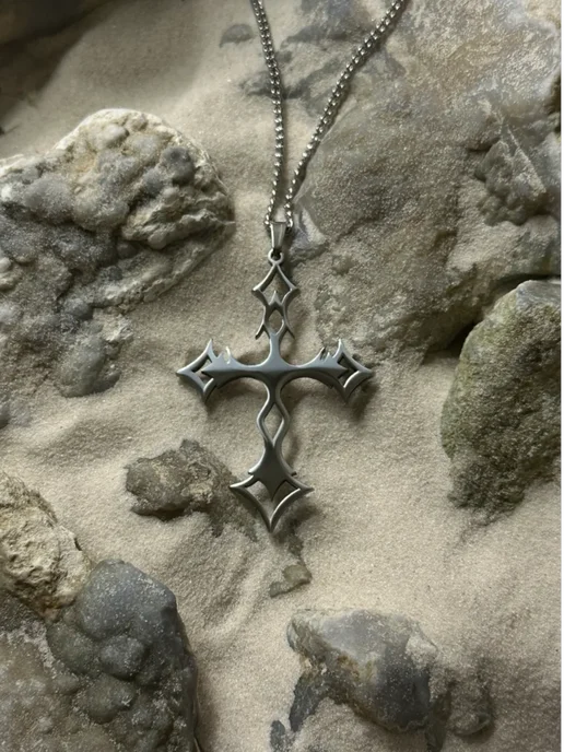 Dekal Store Подвеска Crucify готический крест y2k, серый, фото 3