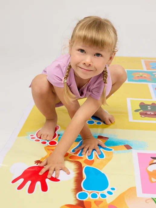 AnSo Kids Нейро дорожка большой коврик уличный детский руки ноги, желтый, фото 2