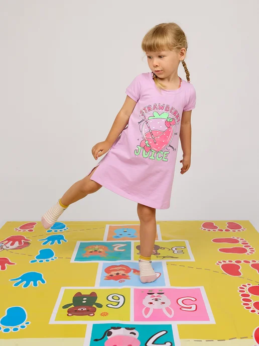 AnSo Kids Нейро дорожка большой коврик уличный детский руки ноги, желтый, фото 3