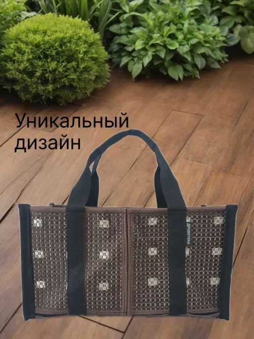 ДРОВОТЕКА Сумка для бересты, щепы, топливных брикетов Жуки, черный, фото 5