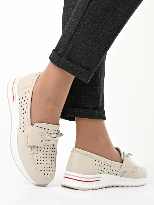 ASIK SHOES Мокасины кожаные перфорированные, вариант, фото 2
