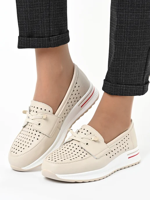 ASIK SHOES Мокасины кожаные перфорированные, вариант, фото 4