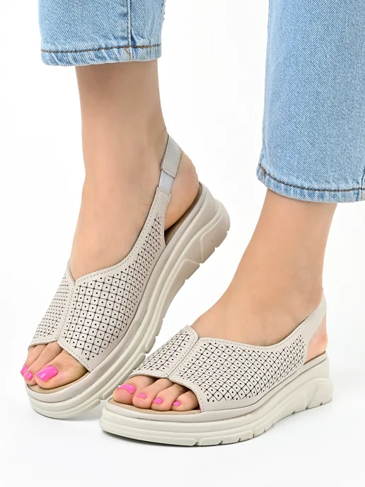 ASIK SHOES Сандалии, бежевый, фото 4