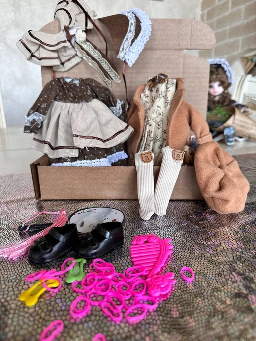 Pollo Одежда для куклы BJD 30 см комплект на Новый год девочке, вариант, фото 7
