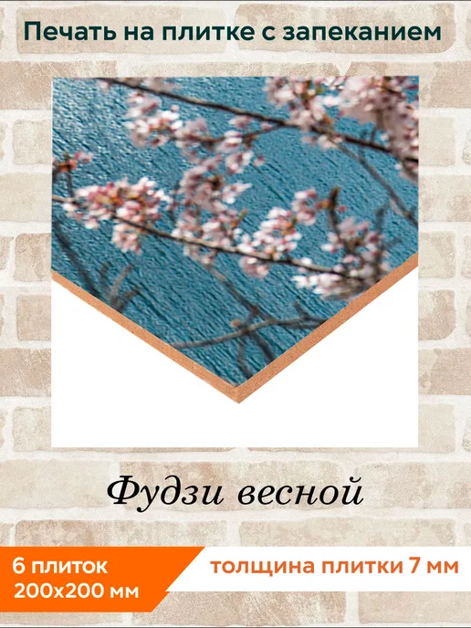 fres-co Панно из керамической плитки Фудзи весной 20х30, 20x20, фото 2