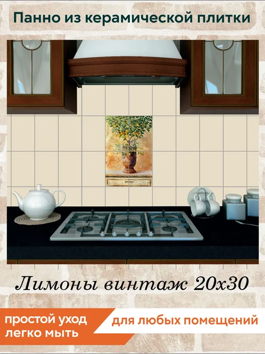fres-co Панно из керамической плитки Лимоны винтаж 20х20, 20x30, фото 3