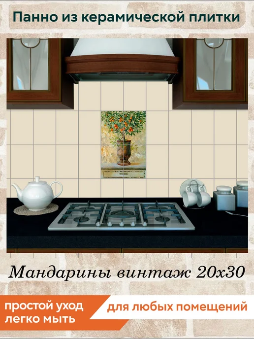 fres-co Панно из керамической плитки Мандарины винтаж 10х10, 20x30, фото 3