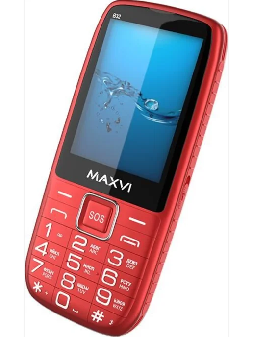 Maxvi Телефон мобильный B32 Black 2 SIM 32Мб Черный, красный, фото 2