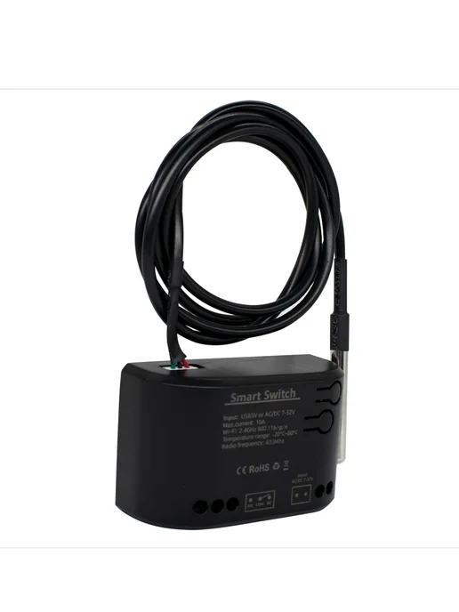 Переключатель датчика температуры Tuya Smart 7-32V, черный, фото 3