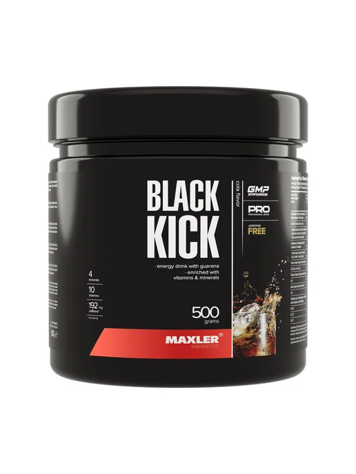 MAXLER Энергетик + витамины + минералы Black Kick 500гр БАНКА Кола, 500 г