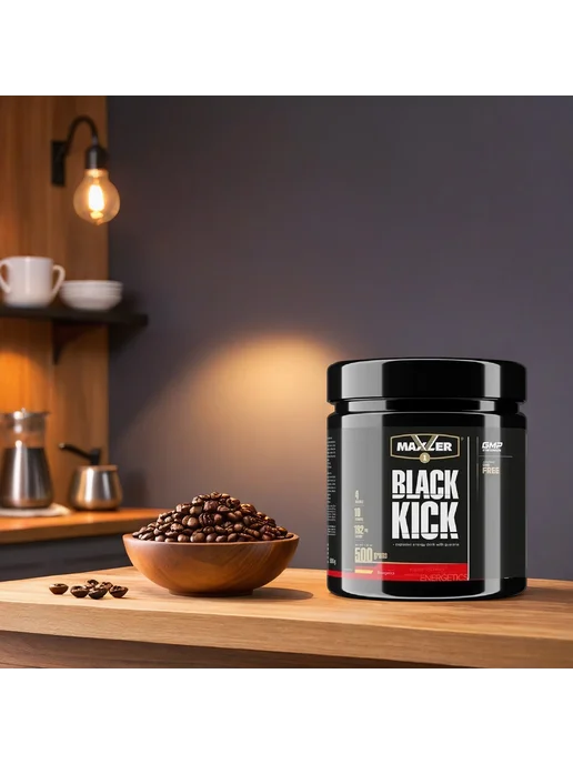 MAXLER Энергетик + витамины + минералы Black Kick 500гр БАНКА Кола, 500 г, фото 4