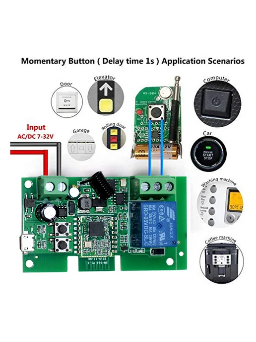 1 канал zigbee умный переключатель сухой контакт 7V-32V, вариант, фото 4