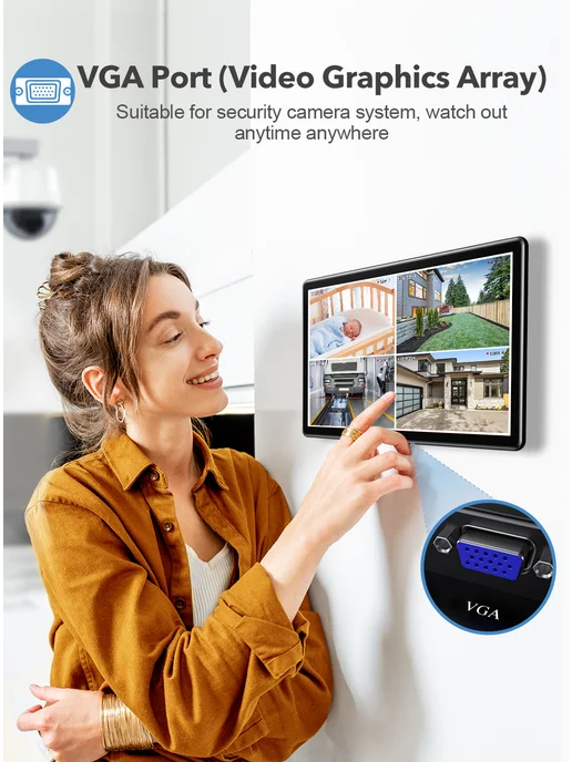 Uperfect 15,6-дюймовый сенсорный портативный монитор VGA DVI HDMI USB, вариант, фото 3