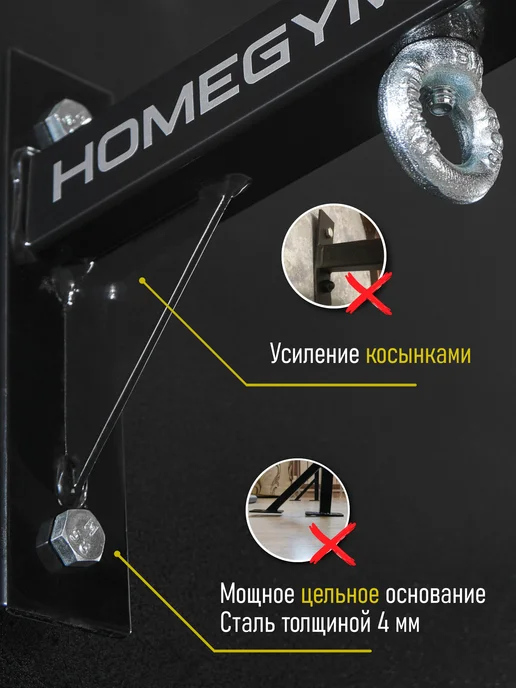 HOMEGYMS Турник наддверный 3 хвата, черный, фото 2