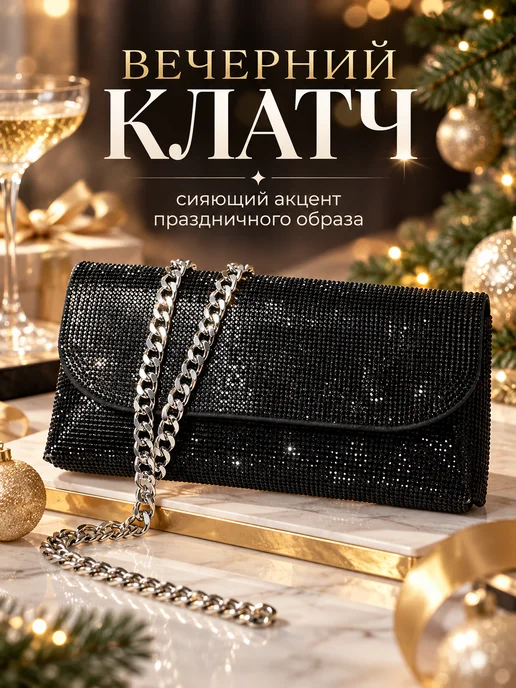 сумка Мини-клатч кошелек для мелочей, черный
