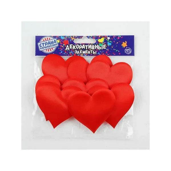 Сердечки декоративные, набор 12 шт. декор на 14 февраля