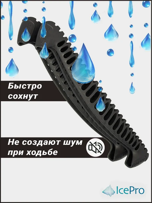 IcePro Чехлы для коньков защита на лезвие универсальные, черный, фото 6
