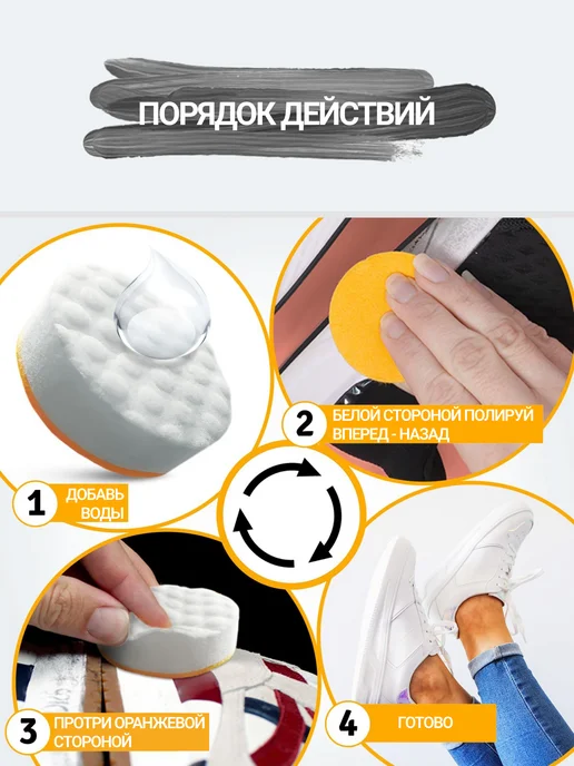 Нано губка для чистки обуви, белый, фото 8