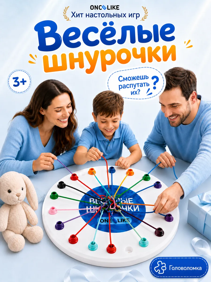 Весёлые шнурочки, настольная игра для детей подарок мальчику