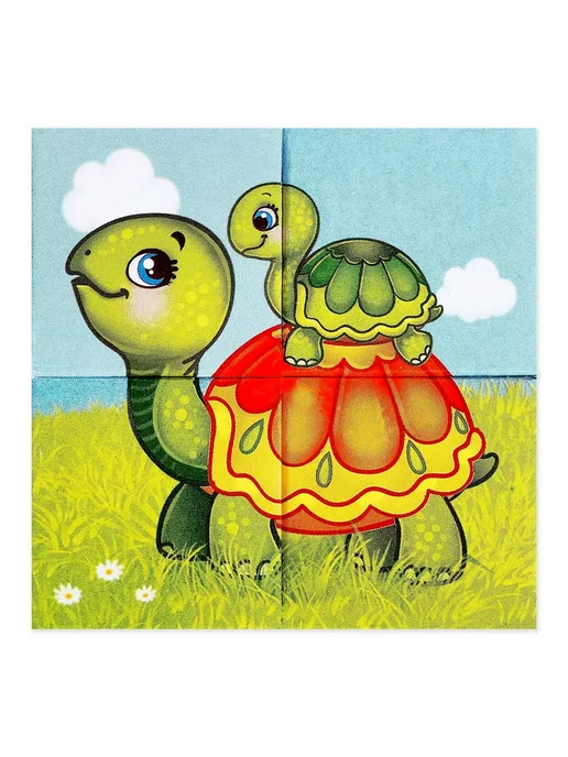 IQ-Zabiaka Кубики картонные животные по методике Монтессори для детей, 4 шт, фото 7