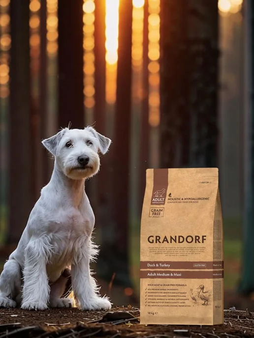 Сухой корм Grandorf' для собак, взрослые, крупные, средние, индейка, утка, 10 кг, фото 3