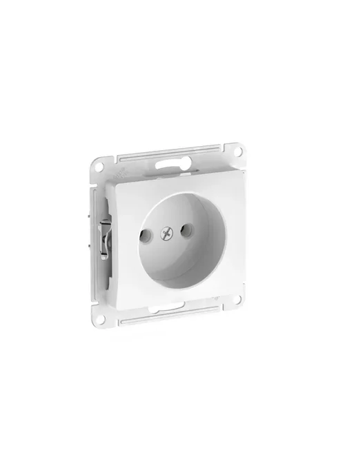 Systeme Electric Розетка без заземления, без шторок, Glossa, белый