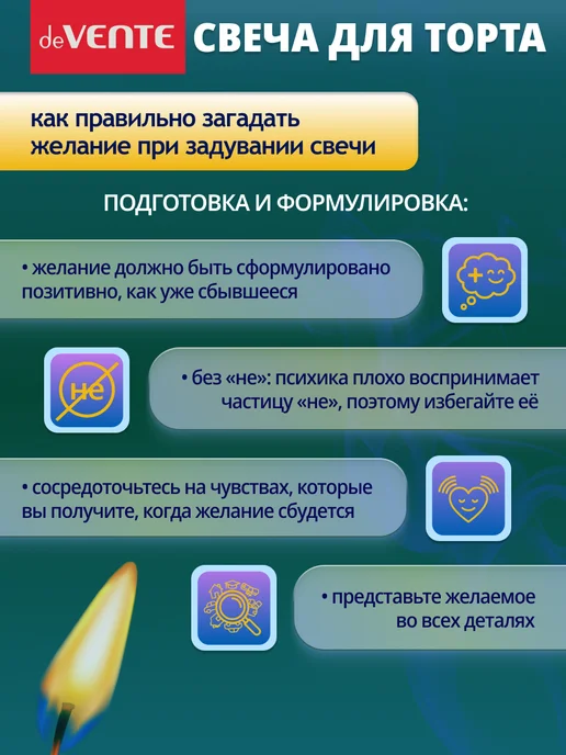 deVENTE Свеча для торта цифра 5 размер 6x3,8, 6x3.8, фото 6