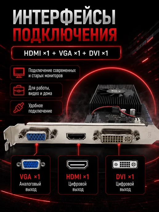 51RISC Видеокарта gt730 4gb 384sp 128bit для компьютера, 4 ГБ, фото 2