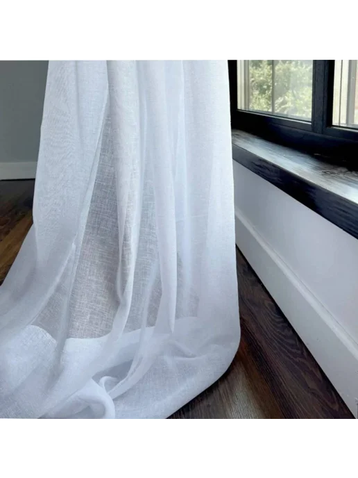 Fava home Тюль под лён 200х250 белый в гостиную и спальню, 200x250, фото 3