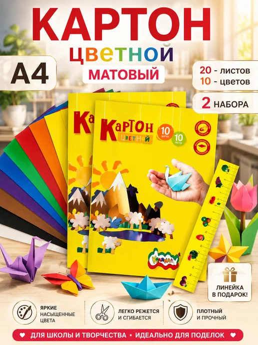 Special Gift Pack Картон цветной А4 10 цветов 20 листов матовый, 10 цв.
