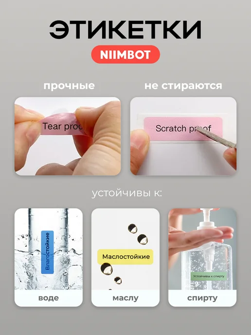 Niimbot Этикетки для термопринтера D110 D11 D101 H1S, голубой, фото 4
