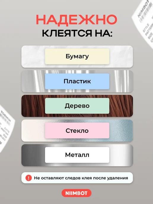 Niimbot Этикетки для термопринтера D110 D11 D101 H1S, голубой, фото 5