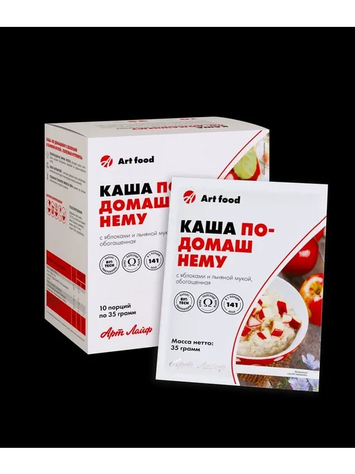 Арт Лайф Каша По-домашнему с яблоками и льняной мукой, вариант, фото 2