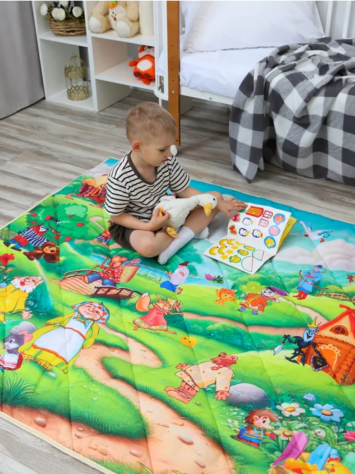 Alisa Textile Коврик для ползания тканевый, синий, фото 5