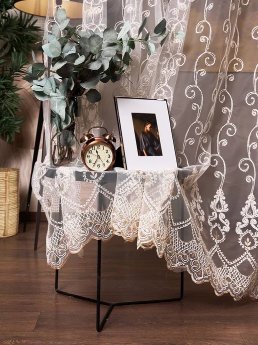 Tulle тюль сетка с вышивкой в спальню и гостиную 200х250 см, 200x250 см, фото 3