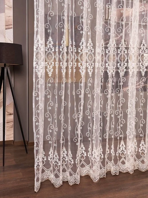 Tulle тюль сетка с вышивкой в спальню и гостиную 200х250 см, 200x250 см, фото 8