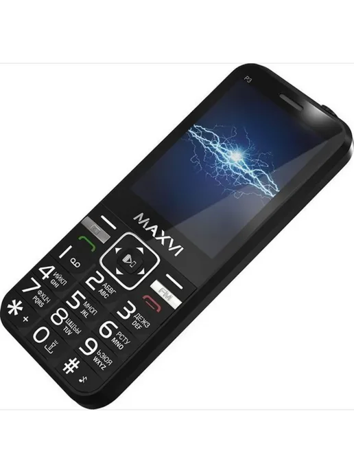 Maxvi Телефон мобильный P3 Black (2 SIM) 32Мб, черный, фото 2