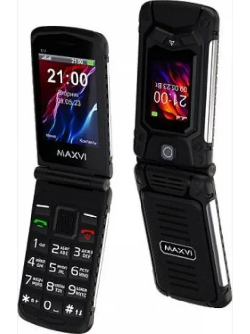 Maxvi Телефон мобильный E10 Black 2 SIM 32Мб Черный, черный