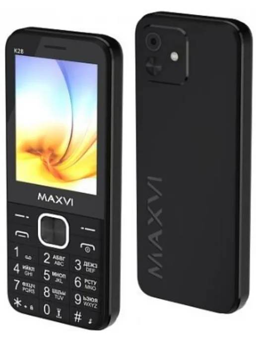 Maxvi Телефон мобильный K28 Black 2 SIM 32Мб Черный, черный