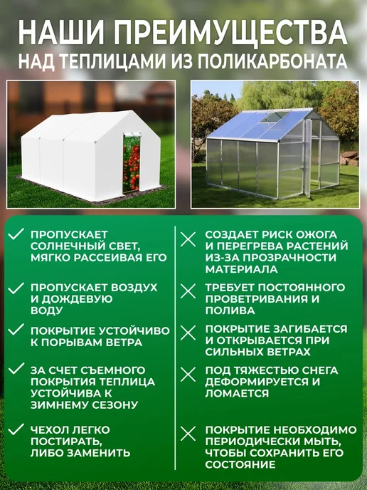 ТПК "ВЕСНА" Теплица с каркасом металлическим для огорода и рассады 3м, 3 м, фото 8