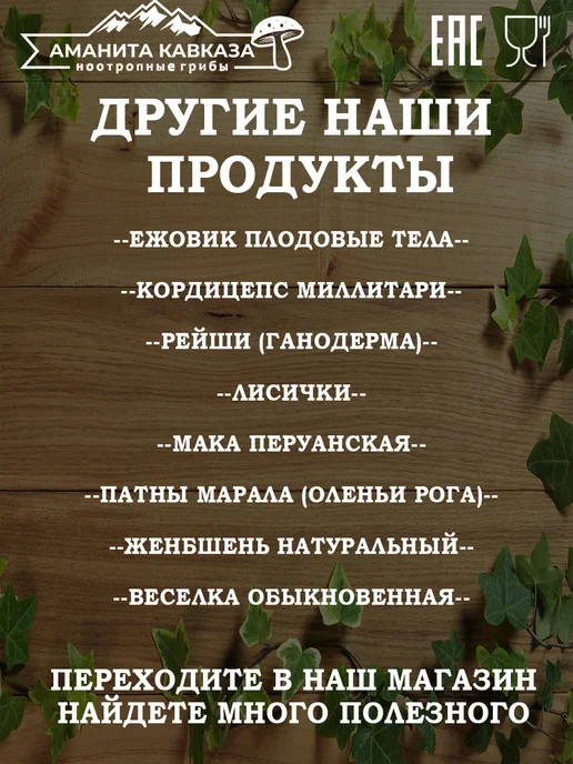 Мощной ноотропный МИКС Ежовик, Мицелий, Кордицепс 100 гр, 100 г, фото 2