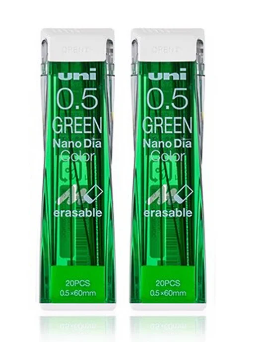 Uni Mitsubishi Pencil Цветной механический грифель карандаша 0,5 мм, зеленый