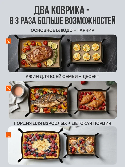 Stylish vibes Силиконовый коврик для выпечки в духовке армированный, черный, фото 2