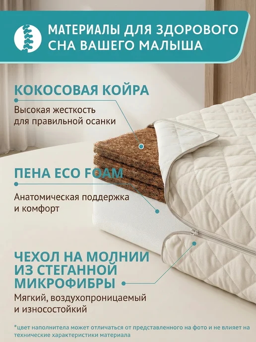 WellKid Детский матрас 120х60 в кроватку, 120x60, фото 2