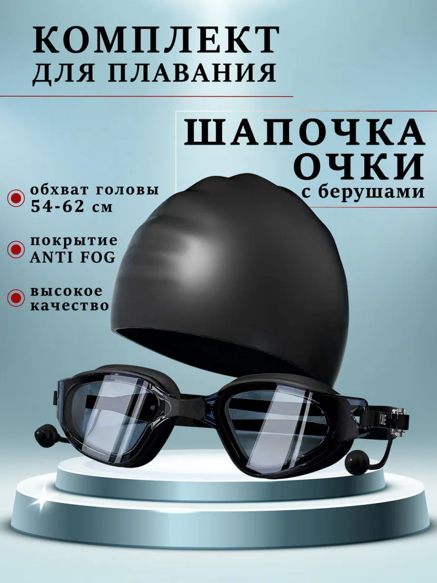 Очки и шапочка для плавания
