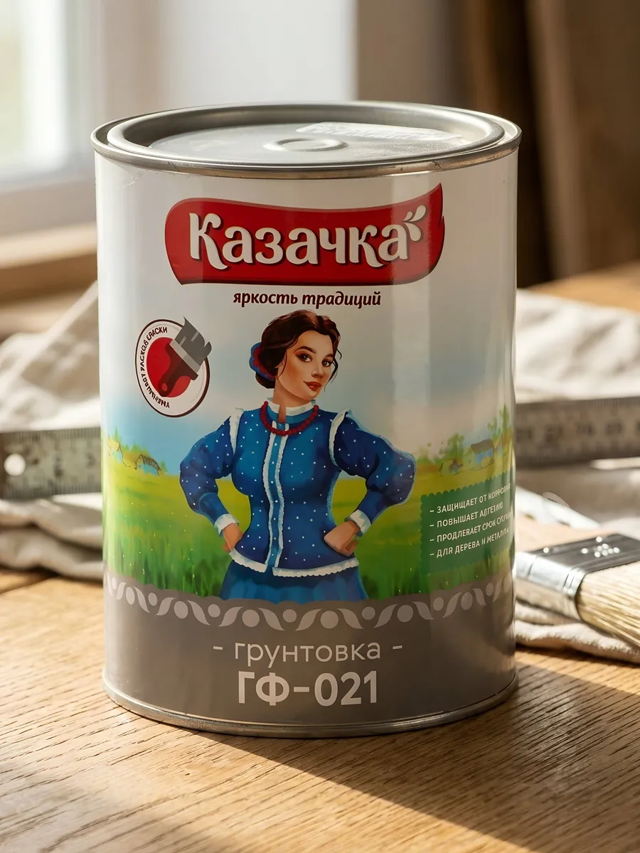 Грунтовка алкидная ГФ-21 белая 0.9кг для металла